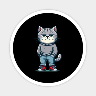 Funny Chilled Cat, Love Cats Magnet